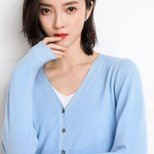 Load image into Gallery viewer, New 2020 autumn winter women long sleeve knitted Button Up cardigan V neck Knitted top korean clothes mujer outerwear feminino