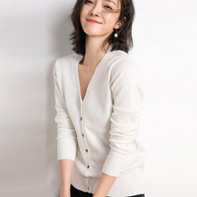 Load image into Gallery viewer, New 2020 autumn winter women long sleeve knitted Button Up cardigan V neck Knitted top korean clothes mujer outerwear feminino