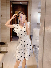 Load image into Gallery viewer, New 2021 Runway Designer V Neck Floral Embroidery Mini White Dress Vintage Elegant Hollow Out Ruffles Dress