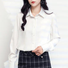 Load image into Gallery viewer, New 2021 Spring Autumn Long Sleeve Women Blouse Shirt Fashion Casual Solid Color Chiffon Blouse Office Lady Shirt