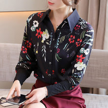 Load image into Gallery viewer, New 2021 Spring Autumn Women Blouse Shirt Fashion Print Long Sleeve Chiffon Blouse Elegant Slim Office Lady Tops