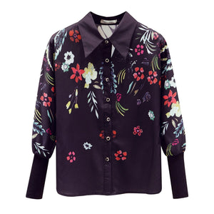 New 2021 Spring Autumn Women Blouse Shirt Fashion Print Long Sleeve Chiffon Blouse Elegant Slim Office Lady Tops