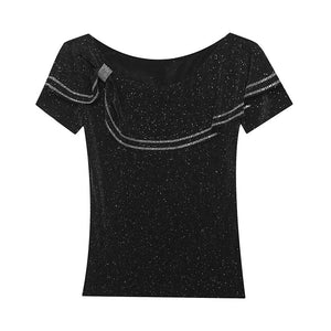 New 2021 Summer Short Sleeve Women Tops And Shirt Fashion Casual Slash Neck Mesh T-Shirt Plus Size Ruffles Blusas