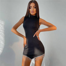 Load image into Gallery viewer, New 2022 Tank Strap Middle Neck Casual Evening Party Sexy Backless Women&#39;s Clothes Bright Prom Basic Bodycon Mini Dress Vestidos