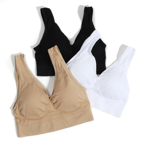 New Arrival 3pcs/set Sports Bra with Removable Pads Seamless Sleeping Bra Push Up Bras Plus Size XXXL Wireless Underwear