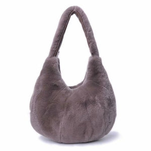 New Arrivals Women&#39;s Real Rex Rabbit Fur Handbags Fashion Fur Shoulder Bags Large Capacity Totes S7985