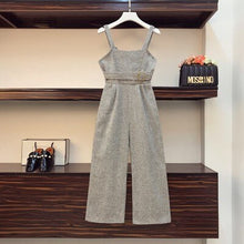 Load image into Gallery viewer, New Autumn Suits Women Loose Retro Corduroy Overalls + Knitted Round Neck Bottoming Sweater 2-Piece Sets Female