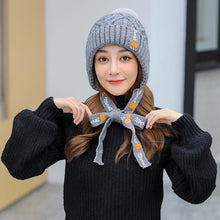 Load image into Gallery viewer, New Autumn and Winter Hat Women Korean Fashion Bow Tie English Knitted Hat Warm Hair Ball Mother Ear Cap Wholesale Drop Shipping