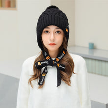Load image into Gallery viewer, New Autumn and Winter Hat Women Korean Fashion Bow Tie English Knitted Hat Warm Hair Ball Mother Ear Cap Wholesale Drop Shipping