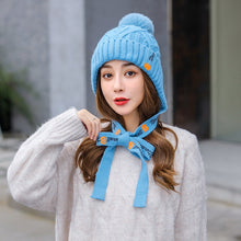 Load image into Gallery viewer, New Autumn and Winter Hat Women Korean Fashion Bow Tie English Knitted Hat Warm Hair Ball Mother Ear Cap Wholesale Drop Shipping