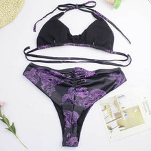 Load image into Gallery viewer, New Bikinis 2021 Mujer Sexy Push Up Swimsuit Two Piece Swimming Suit Dragon High Cut Thong Low Waist Bandage Biquini Beachwear