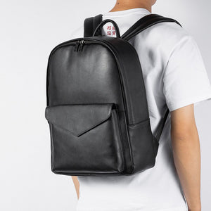 New Brand 100% Genuine Leather Men Backpacks Fashion Real Natural Leather Student Backpack Luxury 15.6 inch Computer Laptop Bag