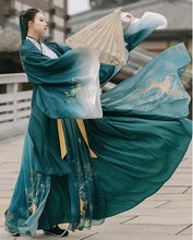 Load image into Gallery viewer, New Classic Chinese Costume Women Traditional Hanfu Performance Clothes Song Dynasty Embroidery Dress Green Hanfu Plus Size 2XL
