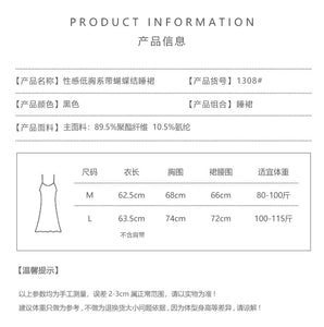 New Dress Women Sexy Lingerie Satin Smooth Thin Halter Skirt Female Low Cut Nightdress Girls Sleepwear Lolita Nightgown