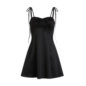 New Dress Women Sexy Lingerie Satin Smooth Thin Halter Skirt Female Low Cut Nightdress Girls Sleepwear Lolita Nightgown