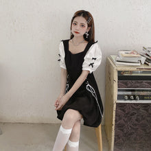 Load image into Gallery viewer, New Elegant Puff Sleeve Dress Summer Women Sweet Square Collar Dresses Femme Fashion Bandage Designed Vestidos Mujer Chic 2022