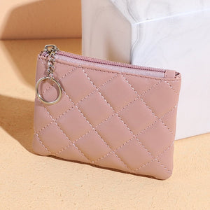 New Fashion Small Coin Wallet Women Fashion Style Coin Purse with Key Chain Black Blue Pink Red Mini Bag for Ladies Gift Gift