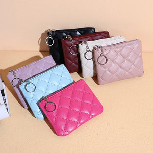 New Fashion Small Coin Wallet Women Fashion Style Coin Purse with Key Chain Black Blue Pink Red Mini Bag for Ladies Gift Gift
