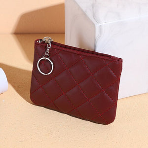 New Fashion Small Coin Wallet Women Fashion Style Coin Purse with Key Chain Black Blue Pink Red Mini Bag for Ladies Gift Gift