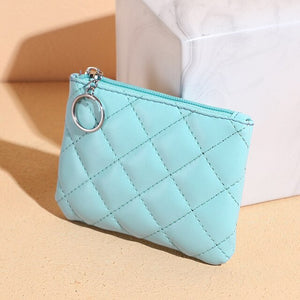 New Fashion Small Coin Wallet Women Fashion Style Coin Purse with Key Chain Black Blue Pink Red Mini Bag for Ladies Gift Gift