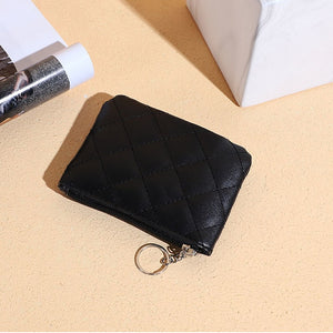 New Fashion Small Coin Wallet Women Fashion Style Coin Purse with Key Chain Black Blue Pink Red Mini Bag for Ladies Gift Gift
