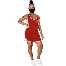 Load image into Gallery viewer, New Fashion Women Ladies Bodycon Short Sleeve O neck Letter Printed Party Club Summer Short Mini Dress Wholesale Items