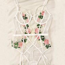 Load image into Gallery viewer, New Female Floral Embroidery Straps Lace Lingerie Bodysuit Party Club Women Sexy Fetish Underwire Backless Exotic Bodysuit