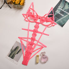 Load image into Gallery viewer, New Female Floral Embroidery Straps Sexy Erotic Lingerie Bodysui Party Club Women Mesh Fetish Underwire Backless Exotic Bodysuit