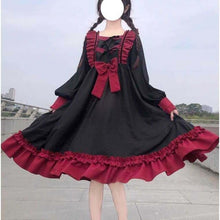 Load image into Gallery viewer, New Fresh Fungus Bow Cute Dresses Long Sleeve Spring Lace Up Vestidos Japanese Kawaii Clothing 2022 Sweet Lolita Dress Women