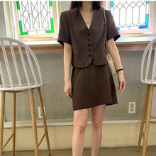 Load image into Gallery viewer, New Girls Spring Women Suits Long Sleeves Tops High Waist Plaid A Line Skirts Womens Two Piece Suits Sell Separately Oversize