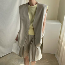 Load image into Gallery viewer, New Girls Spring Women Suits Sleeveless Vest High Waist Solid Shorts Womens Two Piece Suits Sell Separately Oversize