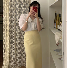 Load image into Gallery viewer, New Girls Summer Blouse Women Suit Shirt Short Sleeves Tops High Waist Long Solid A Line Skirts Two Piece Suits Sell Separately