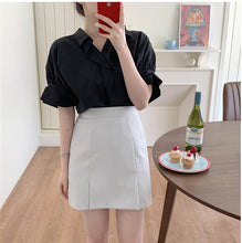 Load image into Gallery viewer, New Girls Summer Blouse Women Suit Shirt Short Sleeves Tops High Waist Long Solid A Line Skirts Two Piece Suits Sell Separately