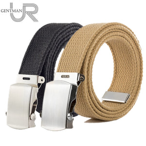 New Japan High Quality Canvas Belt Men And Women Jeans Belt Top Casual Luxury Strap 3 Colors 130cm Long Metal Buckle Belts