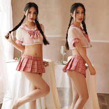 Load image into Gallery viewer, New Japanese Sweet Plaid Sexy School Uniform Women Sexy Schoolgirl JK Set Girl Sailor Role Playing Cosplay Costumes Cheerleading