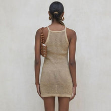 Load image into Gallery viewer, New Knitted Beach Dress Women Bikini Cover Up Female Sexy Sleeveless Holiday Skirt Summer Beach Cover Up Swimsuit Blouse Ladies