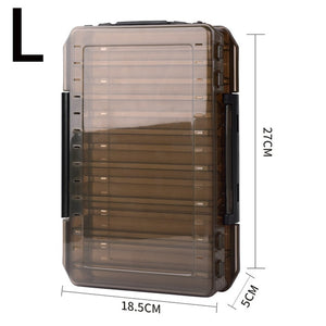 New LINNHUE Double Sided Plastic Fishing Lure Box 14 Compartments Minnow Bait Lures Boxes Storage Box Fishing Tackle Accessories