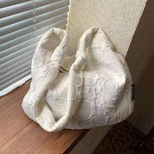 New Letters Female Big Totes High Quality Ladies Bucket Shoulder Soft Vintage Crossbody Bags 2022 Winter Fashion School Bookbags