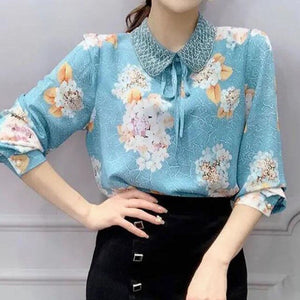 New Long Sleeve Bottoming Shirt Women's Stretch Peter Pan Collar T Shirt Tops Blouses Plus Size 6XL