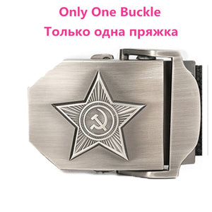 New Men & Women High Quality 3D Five Rays Star Military Belt Old CCCP Army Belt Patriotic Retired Soldiers Canvas Jeans Belt
