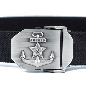 New Men & Women High Quality Military Belt Navy Of The CCCP Canvas Strap Patriotic Retired Soldiers Jeans Tactical Belt