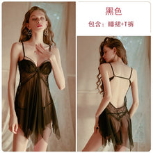 Load image into Gallery viewer, New Mesh Nightgowns Sexy Lingerie Sleep Wear Women Nightdress With Steel Ring Sexy Pajamas Temptation Nightgown Sleeping Dress