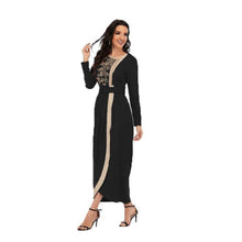 Load image into Gallery viewer, New Muslim Dress With Embroidery And Beaded Long Slim Dress With Belt Moroccan Oriental  Djellaba  2021women&#39;s Clothing Dress