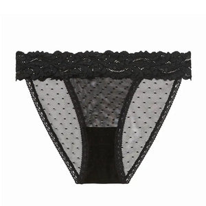 New Panties for Women 2020  Sexy Lace Lingerie Dot Mesh Low-waist Panties Female Soft Underwear G String Sex Thong Transparent