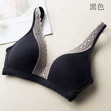 Load image into Gallery viewer, New Plus Size Lace Bralette Wire Free Bra Deep V Black Women Backless Lace Lingerie Padded Female Underwear Wireless Underwire
