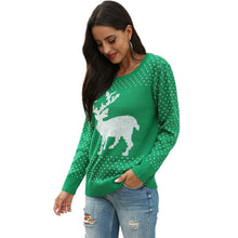 Load image into Gallery viewer, New Product Christmas Sweater Casual Women Autumn And Winter Snowflake Deer Jacquard Christmas Sweater Knit Top Jumper Women&#39;s