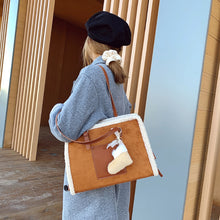 Load image into Gallery viewer, New Quilted Handbag Female Big Kawaii Totes High Quality Ladies Square Shoulder Soft Vintage Kawaii Tote Bag 2022 Winter Fashion