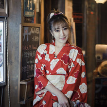 Load image into Gallery viewer, New Sakura Girl Kimono Dress Japanese Style Photo Photography Yukata Kimono Women Floral Anime Bathrobe Uniform Cosplay Costume