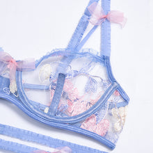 Load image into Gallery viewer, New Sensual Lingerie Women&#39;s Underwear Transparent Underwire Bra and Panty Set Graters Embroidery Sexy Exotic Bra and Brief Sets