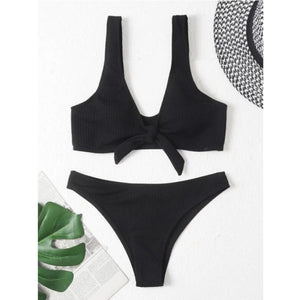 New Sexy Bikini Solid Swimwear 2022 Women Swimsuit Push Up Bikini Set Thread Style Bathing Suit Summer Beach Wear Swimming Suits